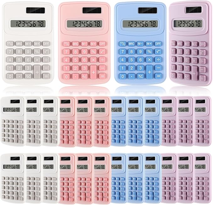LEIFIDE 24 Pack Pocket Calculator Small Bulk Basic 4 Function Calculator 8 by LEIFIDE