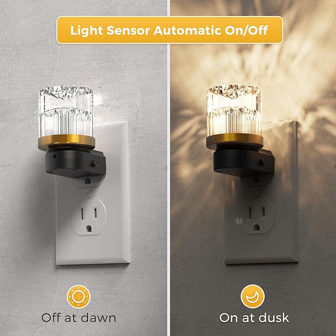 L LOHAS LED Night Light, Night Lights Plug into Wall with 10 Color Change RBG Nightlight Plug in Wall, Built in Dusk to Dawn Sensor for Hallway, Bathroom, Rooms, 2 Pack