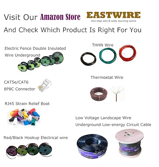 eastwire 18/6 250ft Thermostat Doorbell HAVC Heating Control Cable Wire, 100% Solid Copper Conductors CL2 ETL Listed, UV Resistant RoHS for Indoor/Outdoor Low Voltage Applications Use,Brown