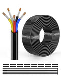 NAOEVO 18 Gauge Wire 5 Conductor Electrical Wire, 18 AWG Stranded PVC Cord, 12V Low Voltage/Tinned Copper/Flexible Cable for Automotive Wiring, Lamp Cord, Marine Cable (30FT)