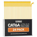 Everest Ultra Slim Cat6a Ethernet Patch Cables 0.5ft Yellow by EverestMediaSolutions