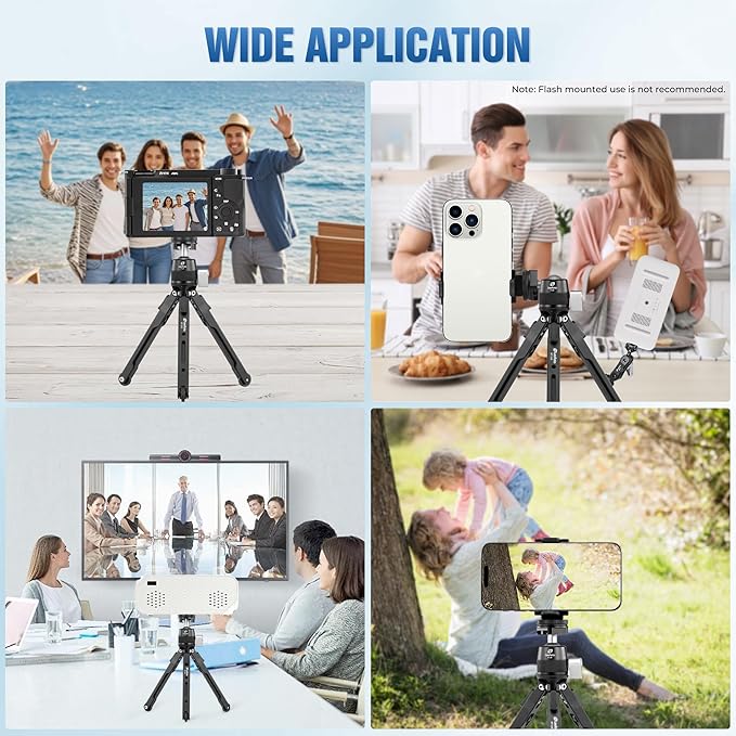 LEOFOTO 9.84" Aluminum Table Tripod with Ball Head for Camera, 360° Rotation Desktop Tripod with 1/4" Screw for Phone Adaptor/Projector/Sport Camera, Max Load 11lb