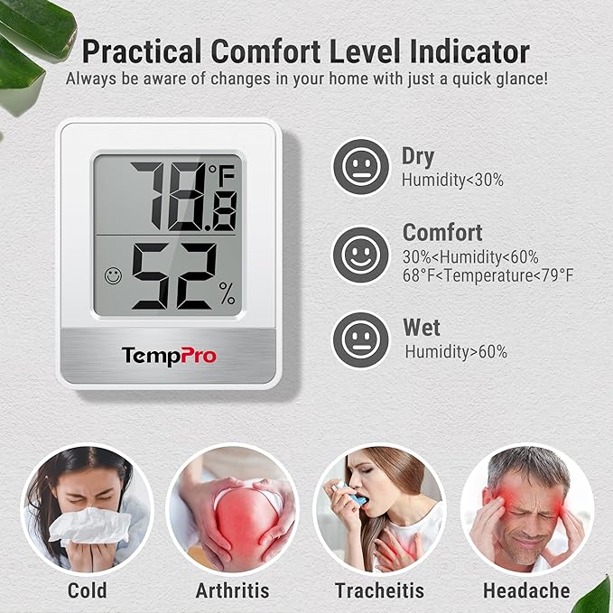 TempPro TP49 Digital Hygrometer Indoor Thermometer Humidity Meter Room - Image 3
