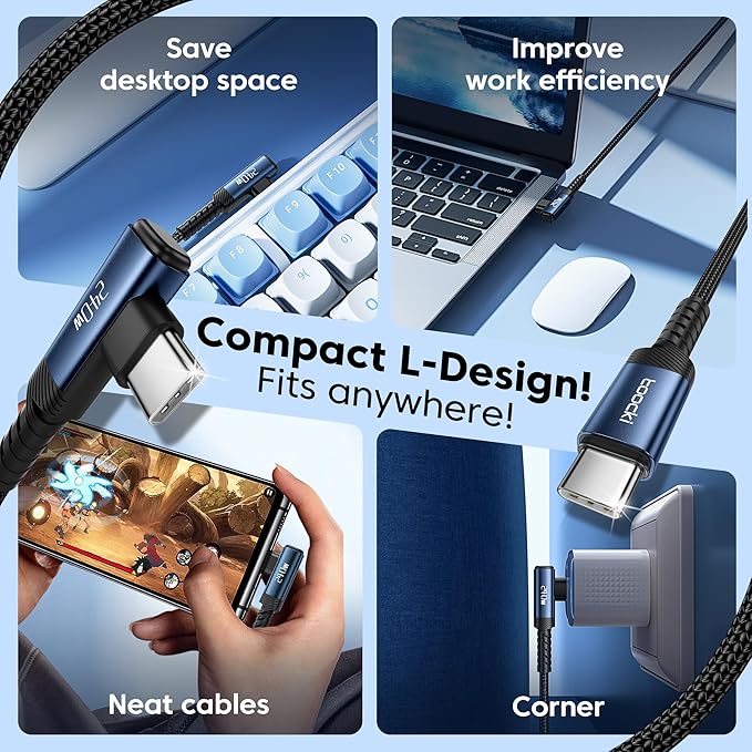 toocki USB C Cable [2Pack, 10ft] 240W Fast Charging Type C Cord, Nylon Braided USB 2.0 Cable for iPhone 17 16 15 Pro Plus Pro Max Air, iPad Pro, Samsung Galaxy S25 S24, Switch, MacBook Pro, Pixel