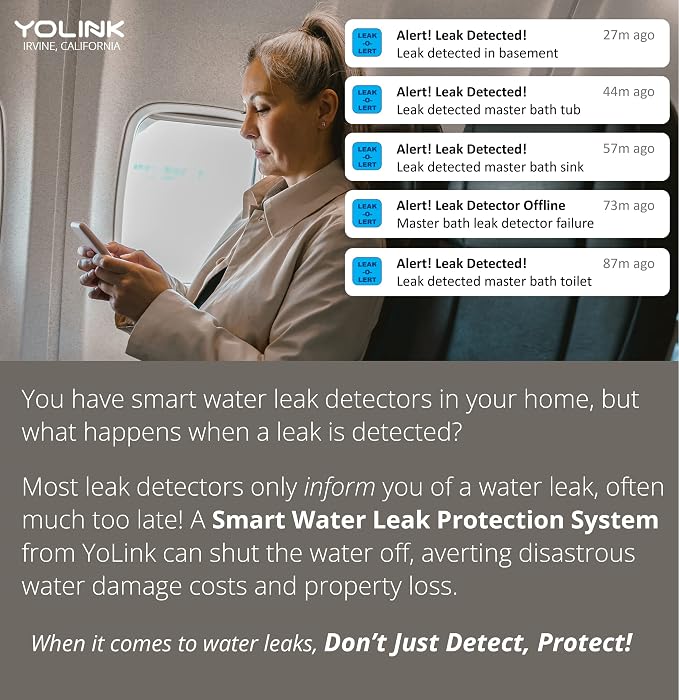YoLink LoRa Smart Water Leak Protection System, Including 1/2" Commercial Grade - Image 6