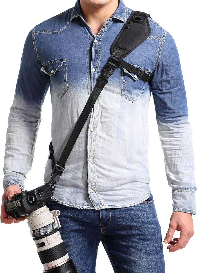 Waka Camera Neck Strap with Quick Release, Safety Tether and Underarm Strap by Visitthewakastore