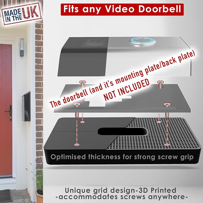 No-Drill Mount for Video Battery Doorbell Plus Sticky Mount Spacer Battery - Image 5