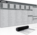 Baziabbo Office Desk Mat, Excel Cheat Sheet Keyboard Mat, Excel Shortcut Desk Pads,Non-Slip Excel Mousepad with Stitched Edges for Computer (Sheet Grey)