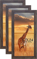 TKYGU 12x24 Picture frame Set of 3,Wooden frame 12x24 Wall Gallery Poster Photo frame walnut 12 by 24 Photos Posters frame -wedding best gift