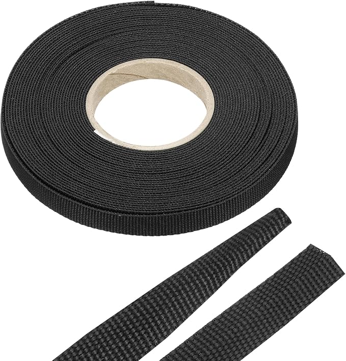 MECCANIXITY Braided Cable Sleeves Heat Shrinkable Fabric Sleeving, 5/16" 40ft Black 2:1 Ratio Heat Shrinkable Cord Protector for Harness Cable, Network Cable Protection, Cable Management