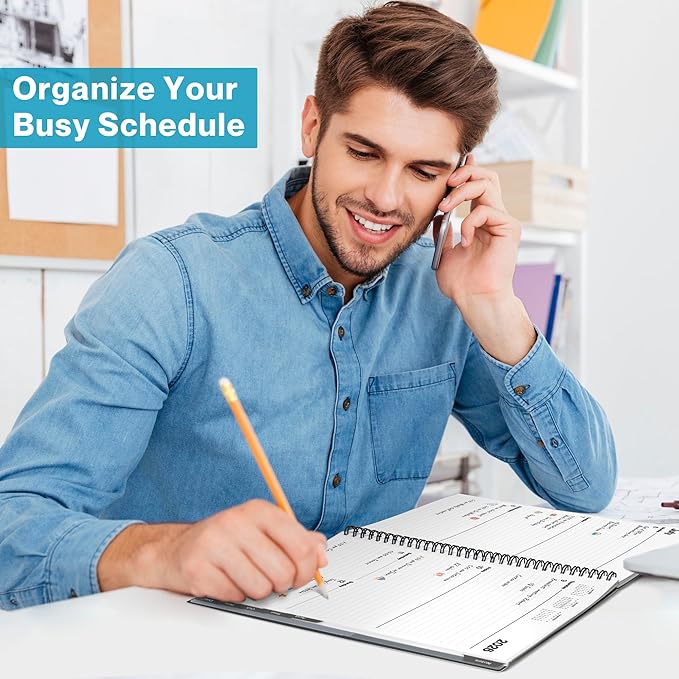 Dunwell 2026 Planner Book 8.5x11, Weekly Monthly Calendar, Jan to Dec, Large Daily Organizer with Laminated Tabs, Bookmark, Notes Section & Stickers