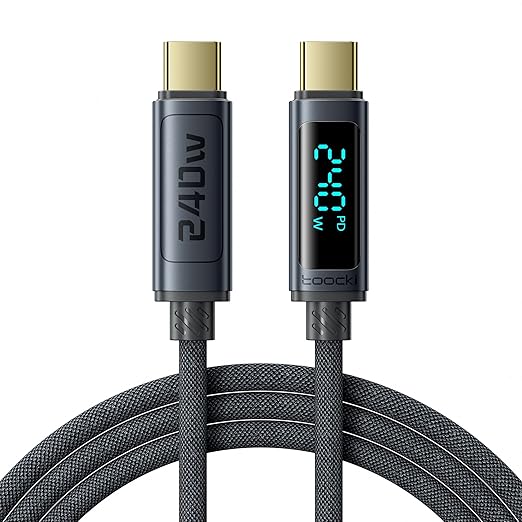 toocki USB C Cable 3.3ft 240W Fast Charging Cord with LED Display Compatible with iPhone 17 16 15 Pro Plus Pro Max Air, iPad Pro, Samsung Galaxy S24 S23, Switch, MacBook Air, Pixel