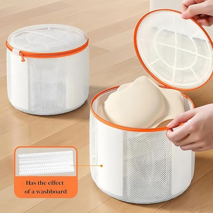 Bra Washing Bag with Anti-Deformation Structure and Fixed Hand-Wash Board,Bra Bag for Washing Machine,Laundry Bag for Delicates (Green)