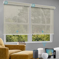 SmartWings Motorized Roller Shade, 50% Light Filtering Smart Window Blinds by SmartWings