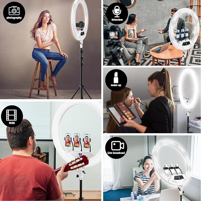 22"Ring Light with Stand, Ring Light Tripod - Image 5