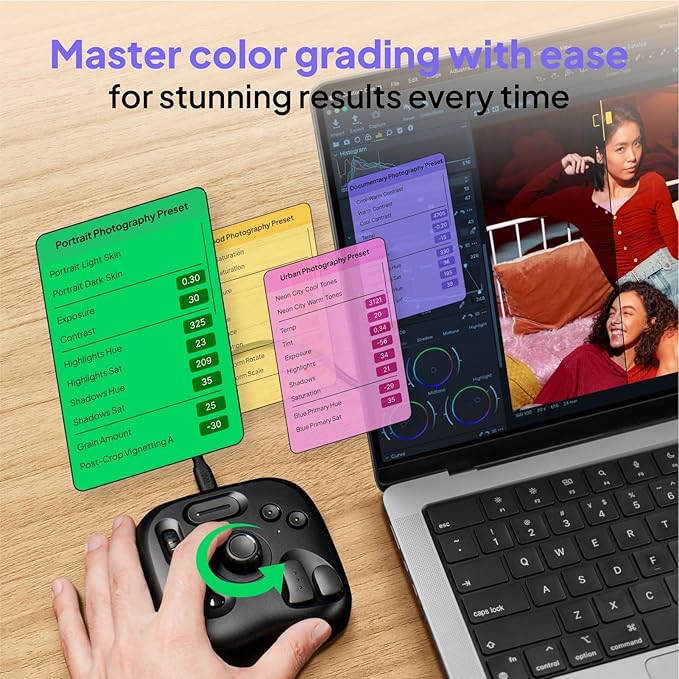 TourBox Lite - Editing Keyboard Compact, Artists Go-to Drawing Macro Keypad, Works with Clip Studio Paint & More, Creative Console Controller with Custom Software, Cable, Travel Bag - Wired Kit