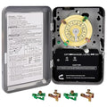 careNEW T101 Mechanical Timer Switch - 120V 2HP 40A SPST Electromechanical Timers, 12 ON/Off 24 Hour Timer with Tripper for Lights, Pool Pumps, Water Heater Fans & HVAC Systems