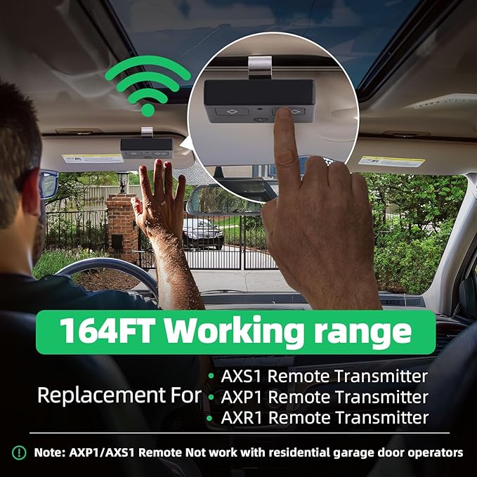 3-Button Remote Transmitter Replace for AXS1 for AXP1(2 Packs), Fit Automatic Gate Opener for TDS2 TSS1XP TDS2XP TSS1 LDM2 LDM2K HDP1 HDP2 DD2U LSM1 DS1U, Fits for Single and Double Opener Systems