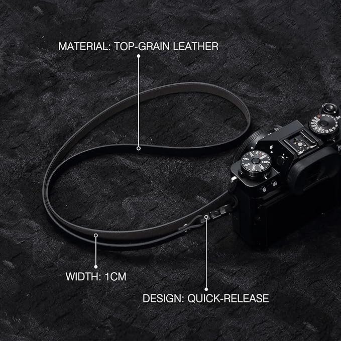 Vintage Minimalist Leather Camera Neck Shoulder Strap - Image 2