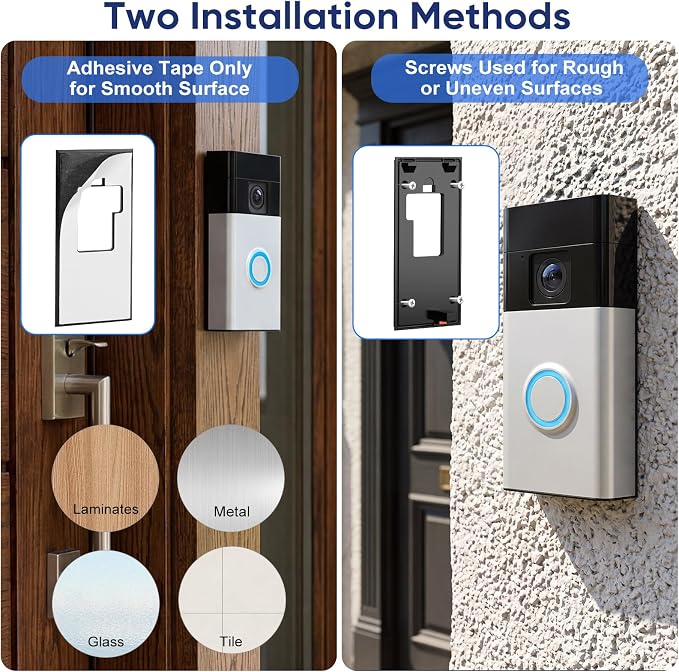 No Drilling Doorbell Mount for Ring Battery Doorbell, Adhesive Camera Door - Image 3