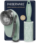 Farberware Large Lint Remover & Fabric Shaver Set – Battery Powered Sweater Shaver with Triple Blades and Extra Sticky Roller for Pet Hair, Fuzz & Pilling on Clothes & Furniture