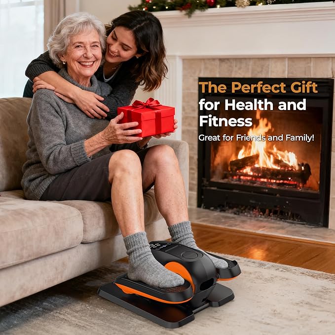 Under Desk Elliptical Machine - Elliptical Leg Exerciser for Seniors, Pedal Exerciser 12 Speeds Portable Seated Pedal Exerciser with Remote Control Home Workout Exercise Equipment