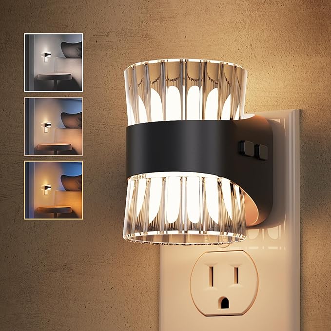 L LOHAS LED Night Light, Modern Night Lights Plug into Wall, 3000K/4000k/5000K Adjustable Color Temperature Night Light,Dimmable Nightlights with Dusk to Dawn Sensor for Rooms Bathroom Hallway