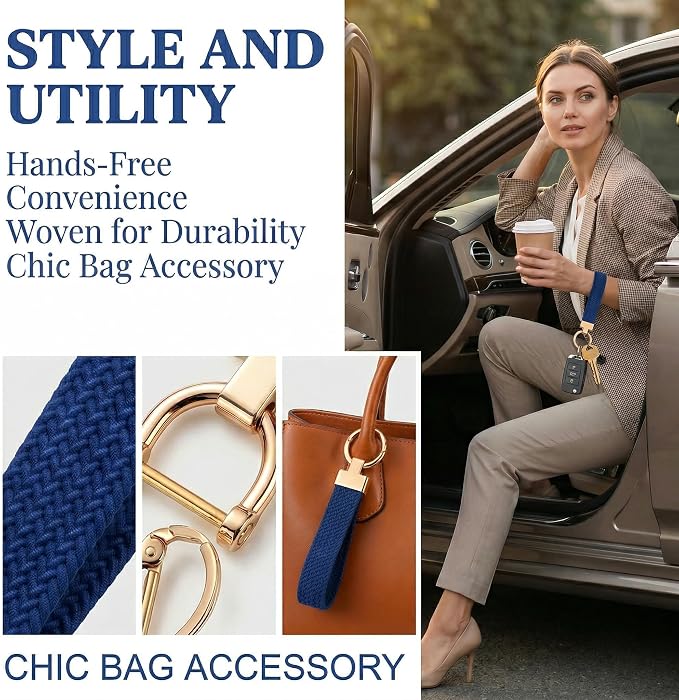 Weixiltc Keychain Wristlet for Women, Elastic Woven Lanyard - Image 4