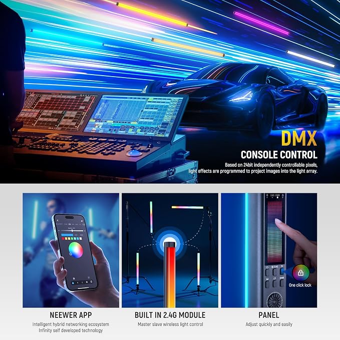 NEEWER RGB Tube Light, 30W LED Video Light RGBWW Full Color Stick Light Wand - Image 6