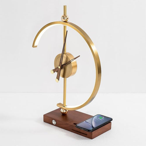 'Golden Time' Clock | Table Lamp | Qi Wireless and USB Charger - Image 2