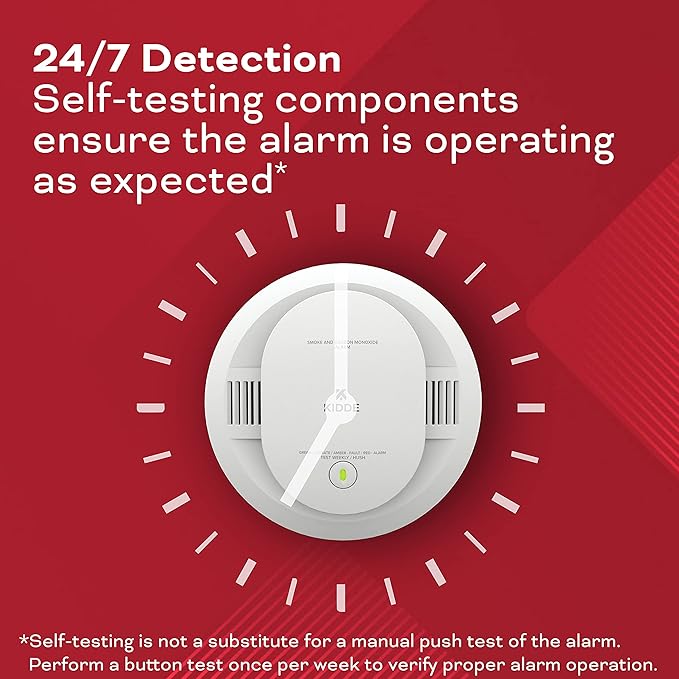 Kidde Smoke & Carbon Monoxide Detector, AA Battery Powered, LED Warning Light Indicators, 1 Pack