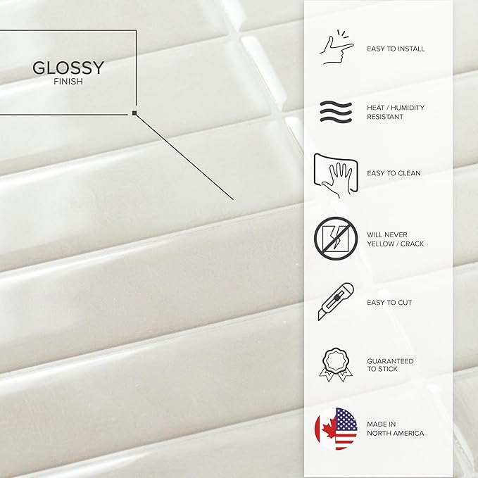 SMART TILES Peel and Stick Backsplash - 5 Sheets of 11.43" x 9" - 3D Adhesive Peel and Stick Tile Backsplash for Kitchen, Bathroom, Wall Tile