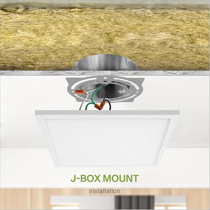 ASD LED 12" Square Flush Mount Ceiling Light Fixture, Low Profile Surface Lighting | 5CCT, Dimmable, Ultra-Thin, ETL Listed | 24W 1700LM 2700-6000K 120V | Kitchen, Bedroom Lamp | White, 12 Pack