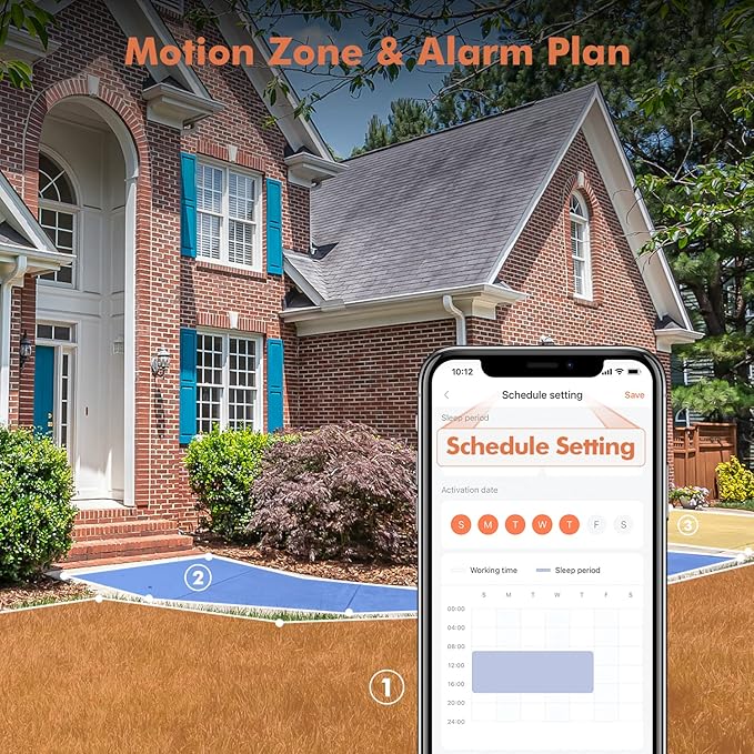Dzees Upgrade Solar Camera Security Outdoor Wireless, Wireless Outdoor Security Cameras with Solar Panel, 2K Color Night Vision, Spotlight/Alarm, AI Detection, 2-Way Talk, IP66 Waterproof