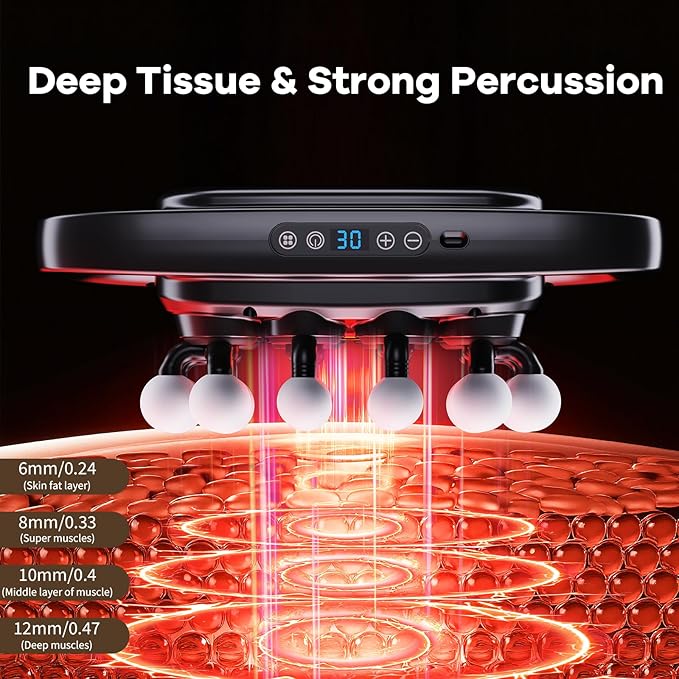Cexovil 20-Head Massage Gun,2026 Upgrade Deep Tissue Percussion Massager with 3 Modes 30 Intensities, Quiet Muscle Tension Release Electric Massage Tools for Back, Shoulders, Legs