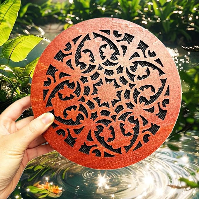 8'' Water Stream Drum | Rain Disk "Water-Fall" | Instrument for Sound Therapy | Ocean Drum | Sonic Energy Wave Drum | Yoga Meditation | Release Pressure | Music Healing Instrument (With Display Stand)