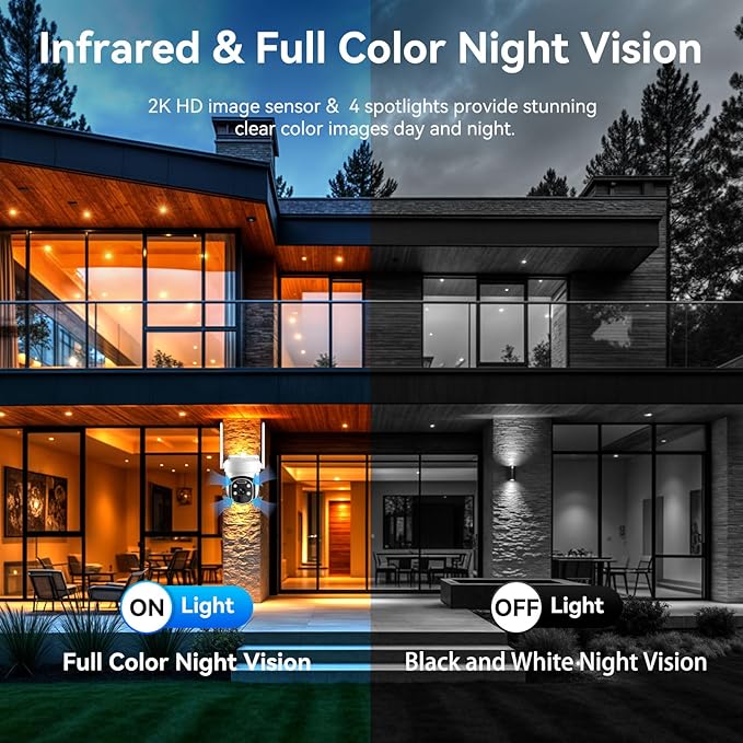 HUEVUE 4G LTE Cellular Security Camera Wireless Outdoor, 2K No WiFi Security Cellular Camera Solar Powered with Color Night Vision, PIR Motion Sensor AI Tracking for Farm/RV Update