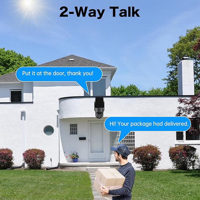 Seeborder Solar Security Cameras Wireless Outdoor, 2K 4MP Security Cameras Battery Powered PTZ WiFi Camera, Color Night Vision, 2-Way Talk, PIR Motion Detection for Home Security (Black 4 Pack)