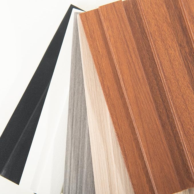 Art3d Slat Wall Panels, WPC Soundproof 3D Wall Paneling for Interior Wall Decor, TV Background, Samples 5-Pack 6 x 6 in.