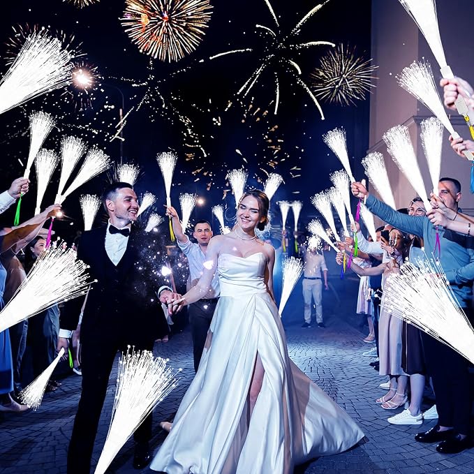 SHQDD 76 PCS White Fiber Optic Sticks, LED Fiber Wands, Fiber Optic Wand - Image 5