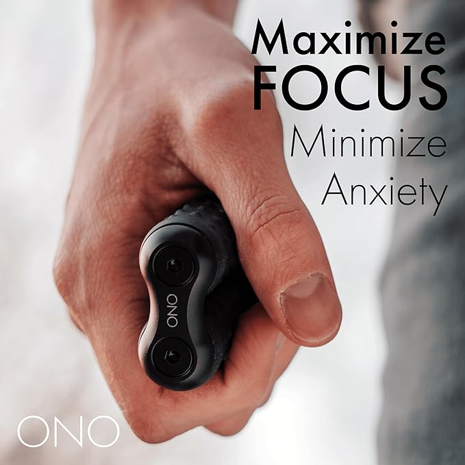 ONO Roller - Handheld Fidget Toy for Adults | Help Relieve Stress, Anxiety, Tension | Promotes Focus, Clarity | Compact, Portable Design (Black, Full Size - Silicone)