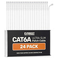 Everest Ultra Slim Cat6a Ethernet Patch Cables 7ft White by EverestMediaSolutions
