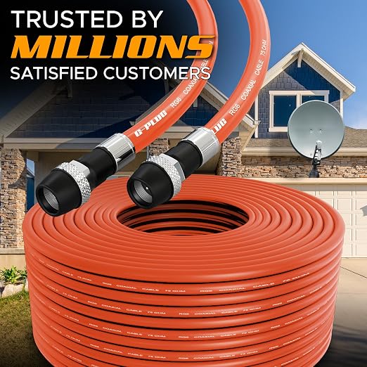 G-PLUG RG6 Coaxial Cable 200FT – Triple Shielded, Waterproof, 75 Ohm - Image 5