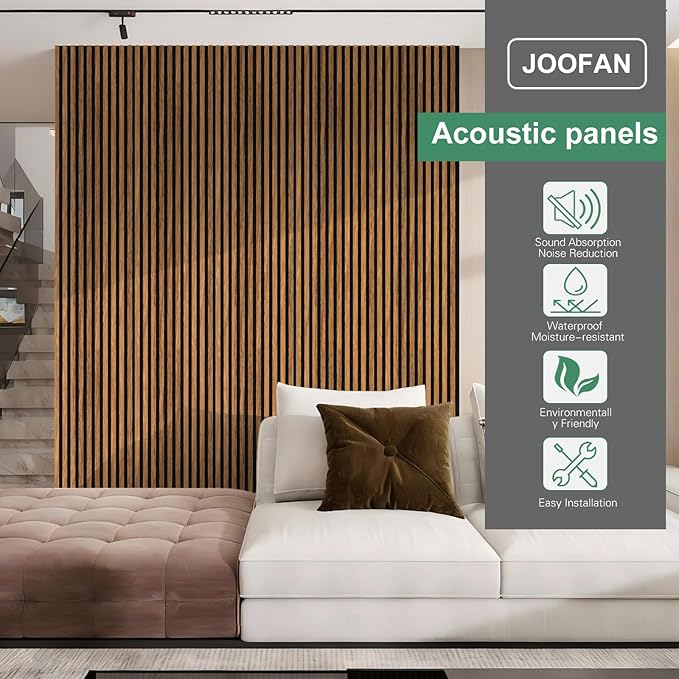 Premium Acoustic Wood Slat Wall Panels – Noise-Reducing Sound Absorption Panels for Home Theater, Studio & Office | Modern Decorative Slat Walling for Echo Control | Eco-Friendly & Easy to Install