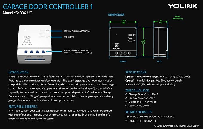 Smart Garage Door Kit with YoLink Hub - Image 4