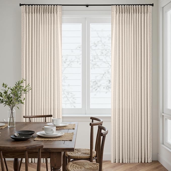 Memory Trained Pinch Pleated Curtains 108 Inches Long, Viral Linen Pinch Pleat - Image 5
