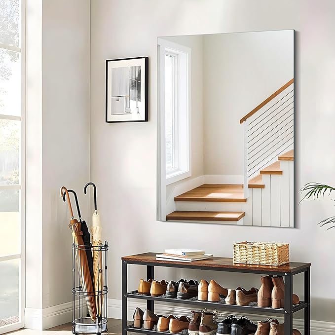 CILIBER Frameless Mirror, 30x40 Inch Rectangle Bathroom Mirrors for Wall, Upgraded Shatterproof Large Vanity Mirror Over Sink with Polished Edge for Bathroom, Bedroom, Living Room and Entryway