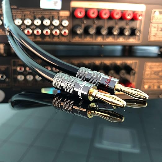 Goaycer Banana Plugs for Speaker Wire - 24K Gold Plated Banana Adapter Connector(6 Pairs/12 pcs)