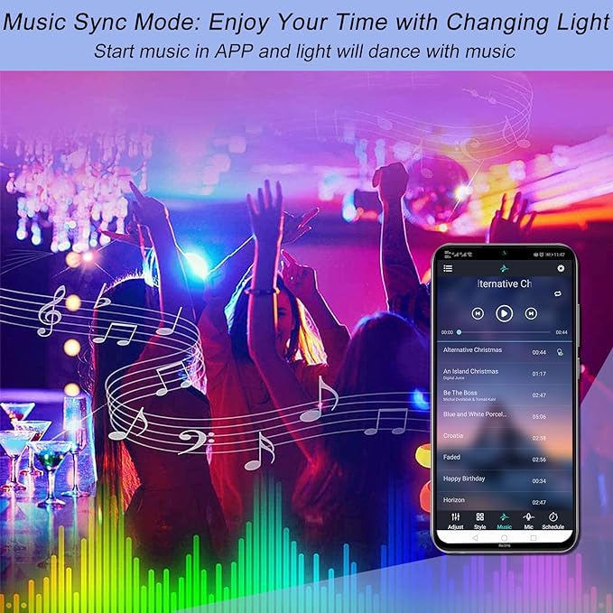 Sunity LED Strip Light Controller with APP, Music Sync and IR Remote for Upgrading 4-pin 10mm Led Lights Strip to Bluetooth Connection