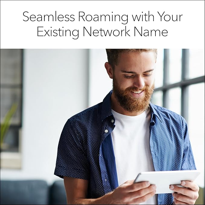 NETGEAR WiFi 6 Mesh Range Extender (EAX15) - Add up to 1,500 sq. ft., 20 Devices with AX1800 Dual-Band Wireless Signal Repeater (up to 1.8 Gbps Speed), WPA3 Security, One Network Name